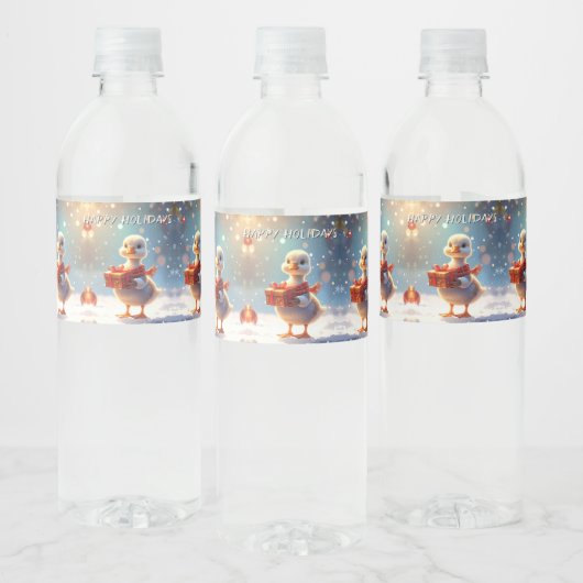 Little Duck Holiday Water Bottle Label Wasserflaschenetikett (Flaschen)