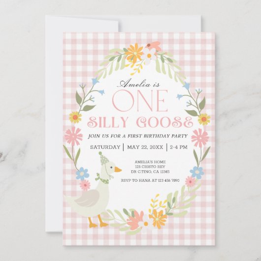 Little Duck Thema Erster Geburtstag Einladung (Vorderseite)