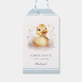 Little Duckling Baby Shower Blue Gift Tag Geschenkanhänger