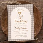 Little Duckling Farmhouse Gingham Baby Shower Einladung