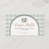 Little Duckling Gingham Baby Duwer Diaper Raffle Begleitkarte (Vorderseite)