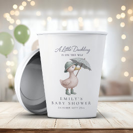 Little Duckling Green Gender Neutral Baby Shower Pappbecher