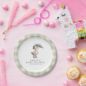 Little Duckling Green Gender Neutral Baby Shower Pappteller (Party)