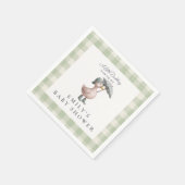 Little Duckling Green Gender Neutral Baby Shower Serviette (Ecke)