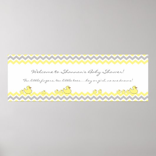 Little Ducks Baby Shower Banner Begrüßungszeichen Poster (Vorne)