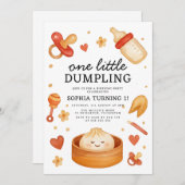 Little Dumpling 1. Geburtstag Einladung (Vorne/Hinten)