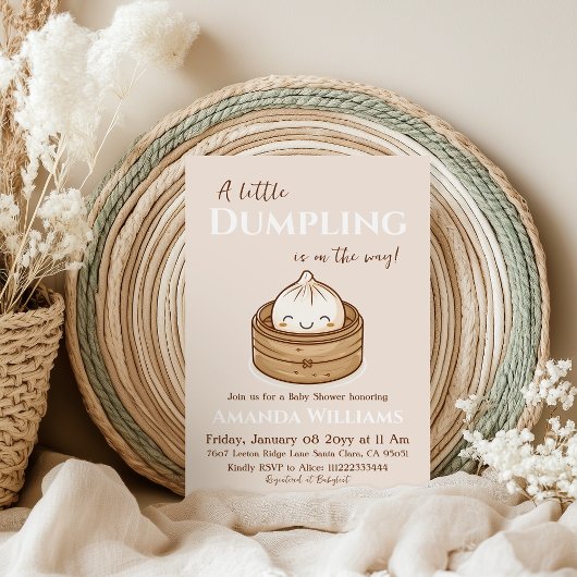 Little Dumpling Asian Gender Neutral Baby Shower Einladung