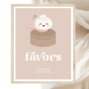 Little Dumpling Bao Dim Sum Favors Zeichen Poster