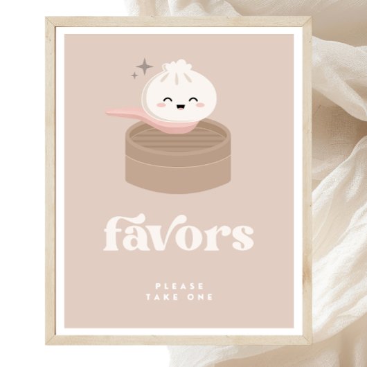 Little Dumpling Bao Dim Sum Favors Zeichen Poster