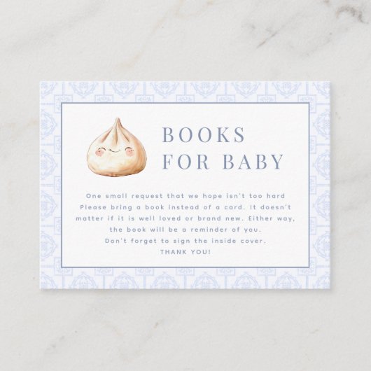 Little Dumpling Blue Baby Duschbücher für Baby Begleitkarte (Vorderseite)