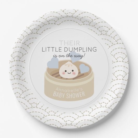 Little Dumpling Blue Baby Duschpapier Teller (Vorderseite)