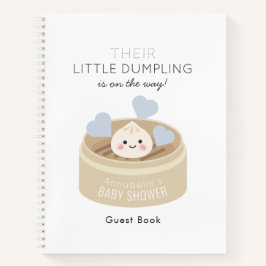 Little Dumpling Blue Baby Shower Gästebuch Notizblock