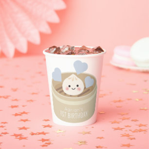 Little Dumpling Blue Boy zum Geburtstag Pappbecher
