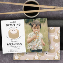 Little Dumpling Boy Girl Foto Geburtstagsparty