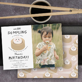 Little Dumpling Boy Girl Foto Geburtstagsparty Einladung
