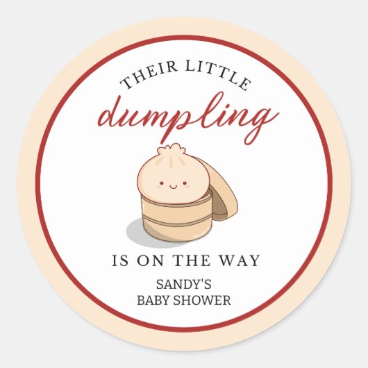 Little Dumpling Gender Neutral Kawaii Babydusche Runder Aufkleber (Vorderseite)