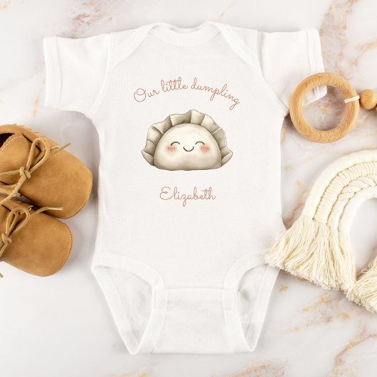 Little Dumpling Personalized Dim Sum Terracotta Baby Strampler
