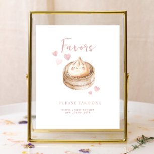 Little Dumpling Pink Baby Dusche Gefallen Zeichen 