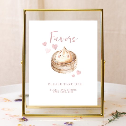 Little Dumpling Pink Baby Dusche Gefallen Zeichen