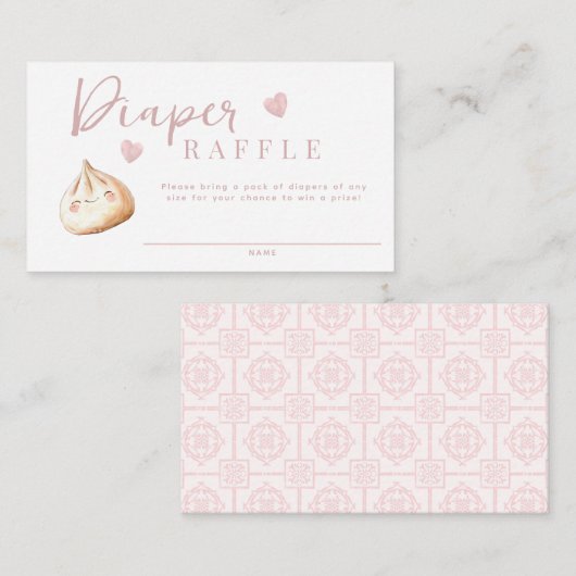 Little Dumpling Pink Babydusche Windelwaschmaschin Begleitkarte (Vorne/Hinten)