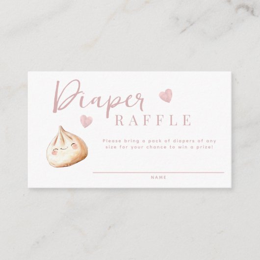 Little Dumpling Pink Babydusche Windelwaschmaschin Begleitkarte (Vorderseite)