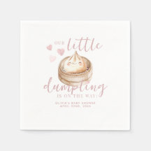 Little Dumpling Pink Watercolor Babydusche Napkin