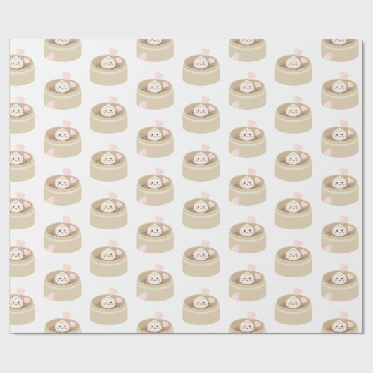 Little Dumpling White Wrapping Paper Geschenkpapier (Flach)