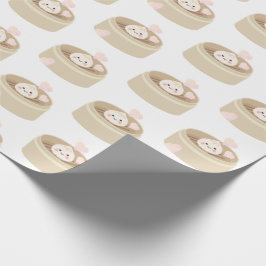 Little Dumpling White Wrapping Paper Geschenkpapier