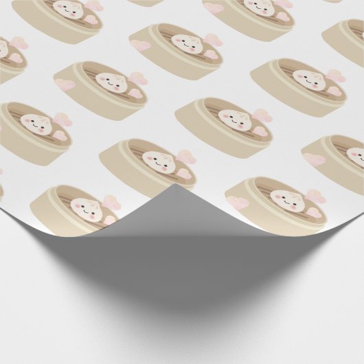 Little Dumpling White Wrapping Paper Geschenkpapier (Ecke)