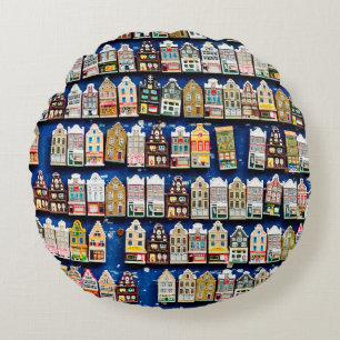 Little Dutch Erinnerungen und Ohrfeigen Rundes Kissen