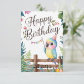 Little Editable Parrot Digital Geburtstag Karte (Stehend Vorderseite)