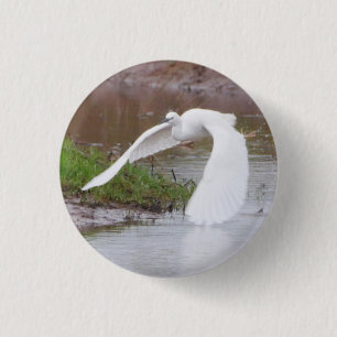 Little Egret in Flight Abzeichen Button
