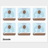 Little Elephant Blue SQUARE Gevor Sticker (Blatt)
