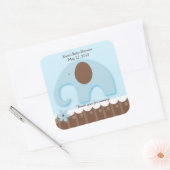 Little Elephant Blue SQUARE Gevor Sticker (Umschlag)