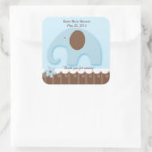 Little Elephant Blue SQUARE Gevor Sticker (Tasche)