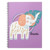 Little Elephant Boho Individuelle Name Notizblock (Vorderseite)