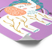 Little Elephant Boho Individuelle Name Poster (Ecke)