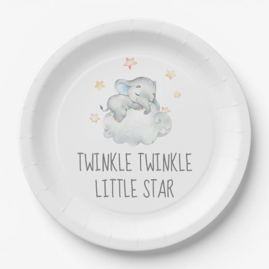 Little Elephant Boy Twinkle Twinkle Little Star Pappteller (Vorderseite)