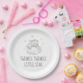 Little Elephant Girl Twinkle Twinkle Little Star Pappteller (Party)