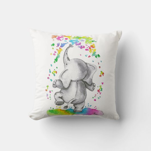 Little Elephant Splash of Color Kissen (Vorderseite)