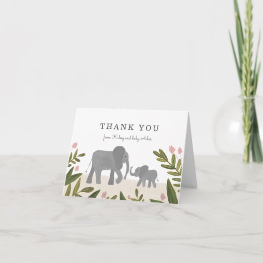 Little Elephant Thank You Note Dankeskarte (Vorderseite)