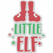 Little Elf, Elf Schuhe, Sterne, Weihnachten, Weihn Aufkleber (Vorderseite)