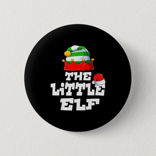 Little Elf Family Matching Christmas Group Pajama Button (Vorderseite)
