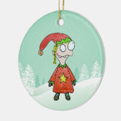 Little Elf Girl Keramik Ornament (Links)