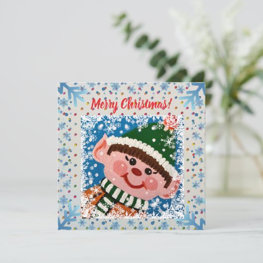Little Elf Magnet Card (Stehend Vorderseite)