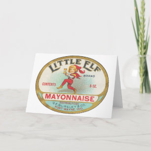 Little Elf Mayonnaise - Vintage Etikett Feiertagskarte