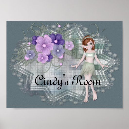 Little Elf mit Blume Tag Anpassbare Poster (Vorne)