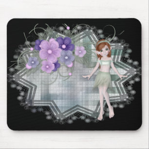 Little Elf mit Blume Tag Series Mousepad