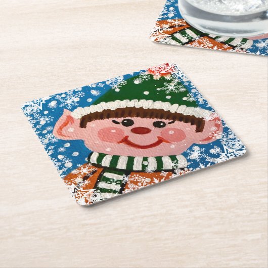 Little Elf  Rechteckiger Pappuntersetzer (angewinkelt)