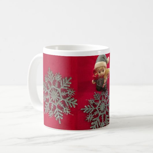 Little Elf Silver Snowflake Tasse (Vorderseite Links)